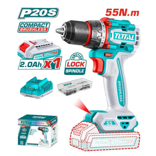 Total 55nm Brushless Cordless Drill TDLI205582