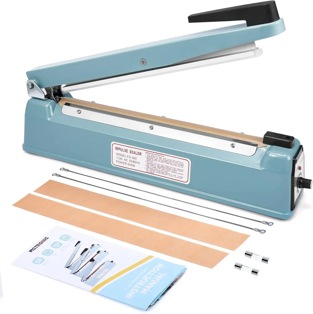 KINGSTAR 12-Inch Impulse Sealer | Heavy-Duty Manual Heat Sealer for Plastic Bags, Mylar & Shrink Wraps