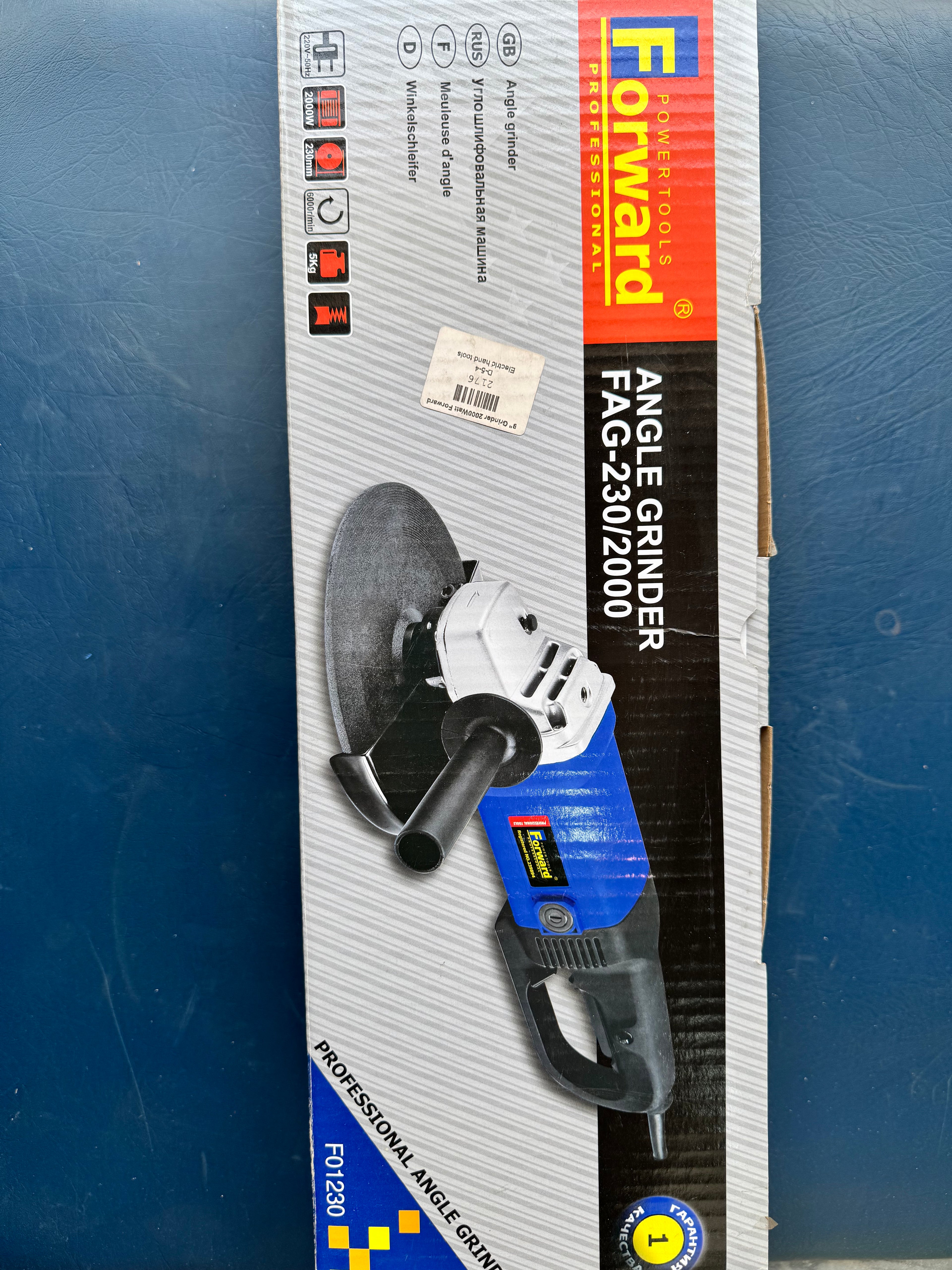 Forward 230mm Angle Grinder, Heavy Duty Large Cutting and Grinding Power