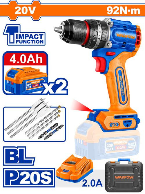 Brushless Cordless Impact Drill | 20V | 92Nm | WCDP9281