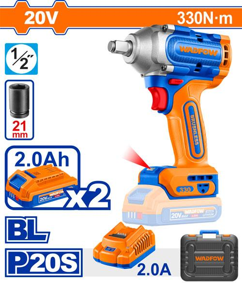 Cordless impact wrench Brushless motor | 20V | 1/2" | 330Nm | WCD1B33