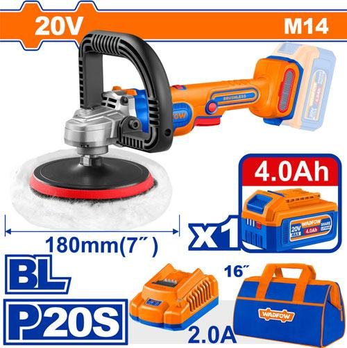 Wadfow | Cordless polisher | 20V | 800-2300rpm | 180mm | WHL1B181